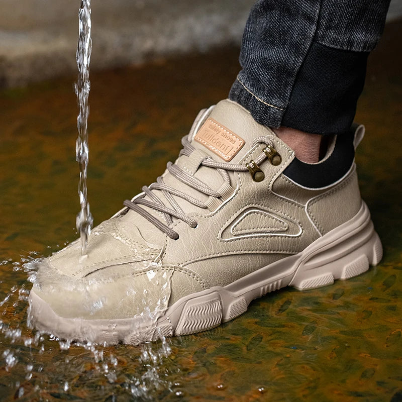 Baskets de sécurité professionnelles, anti-crevaison, embout acier. Chaussures de travail antidérapantes et imperméables.
