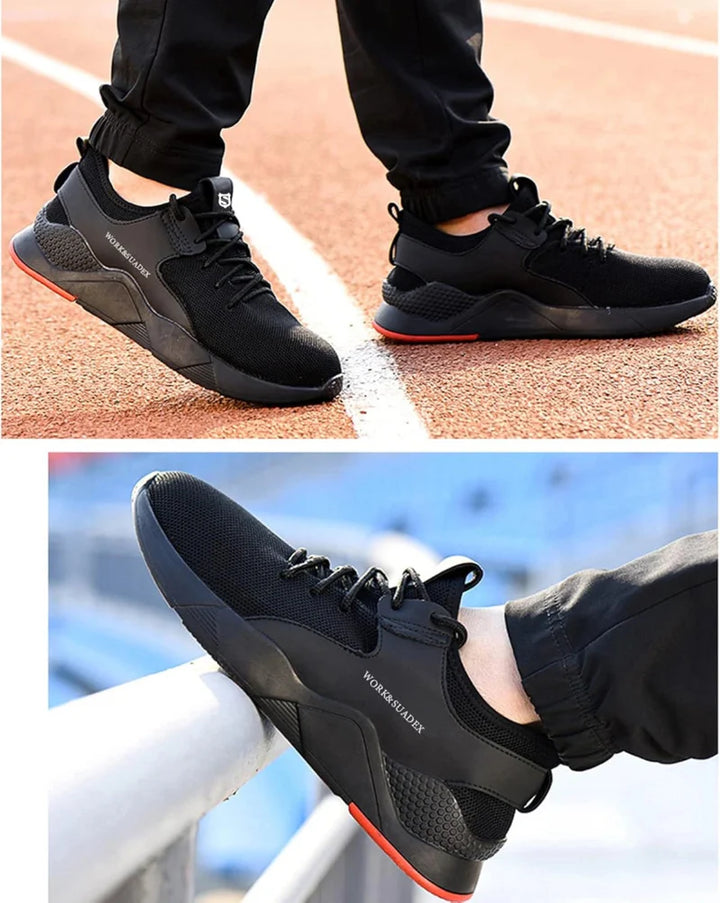 Paire de baskets de sécurité légères unisexes, respirantes, anti-choc et anti-perforation, parfaites pour l'industrie.