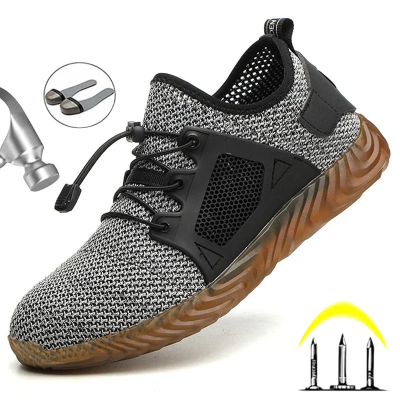 Chaussures de sécurité indestructibles, anti-perforation et antidérapantes. Protection robuste pour le travail.