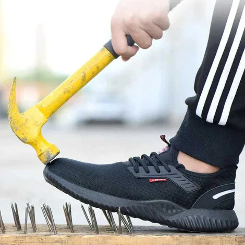 Chaussures de sécurité respirantes pour homme et femme, idéales pour chantier, offrant protection et confort optimal.
