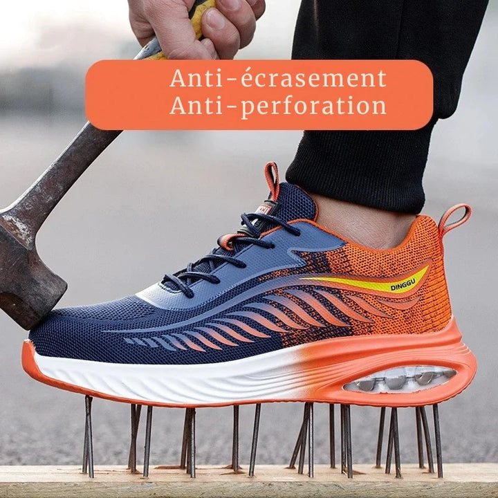 Chaussures de protection professionnelles anti-perforation et antidérapantes pour le travail.