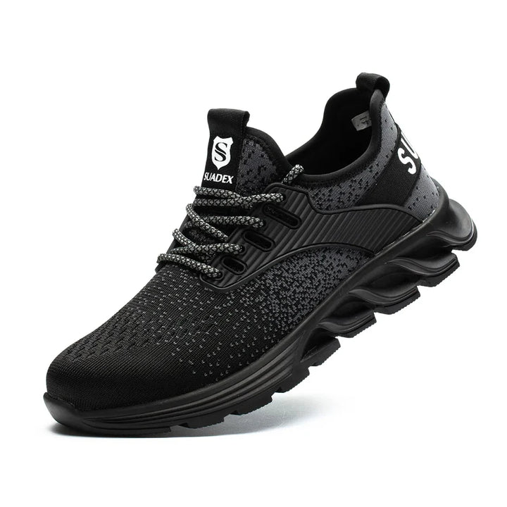 Chaussures de sécurité légères et confortables, protection anti-perforation et embout acier intégré.