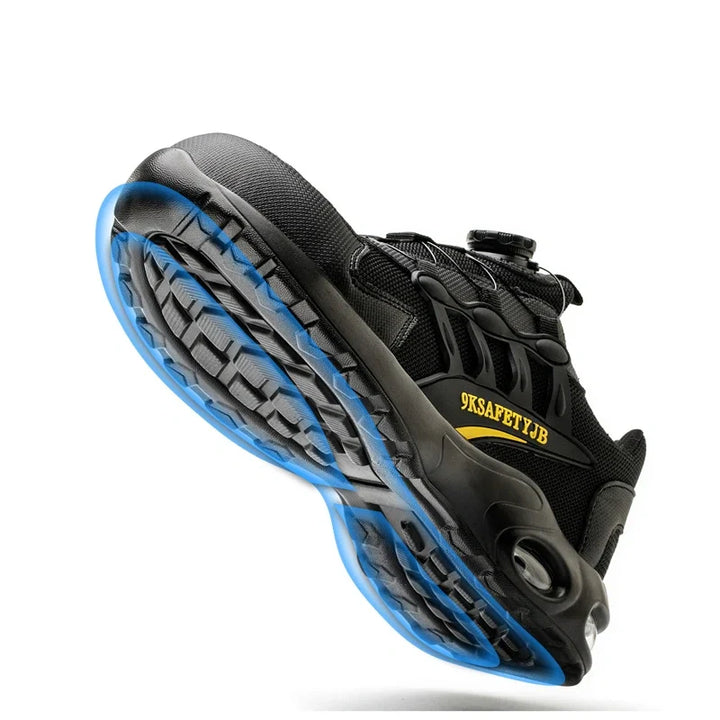 Chaussures de travail unisexe, embout acier, anti-perforation, respirantes, idéales pour chantier/industrie.