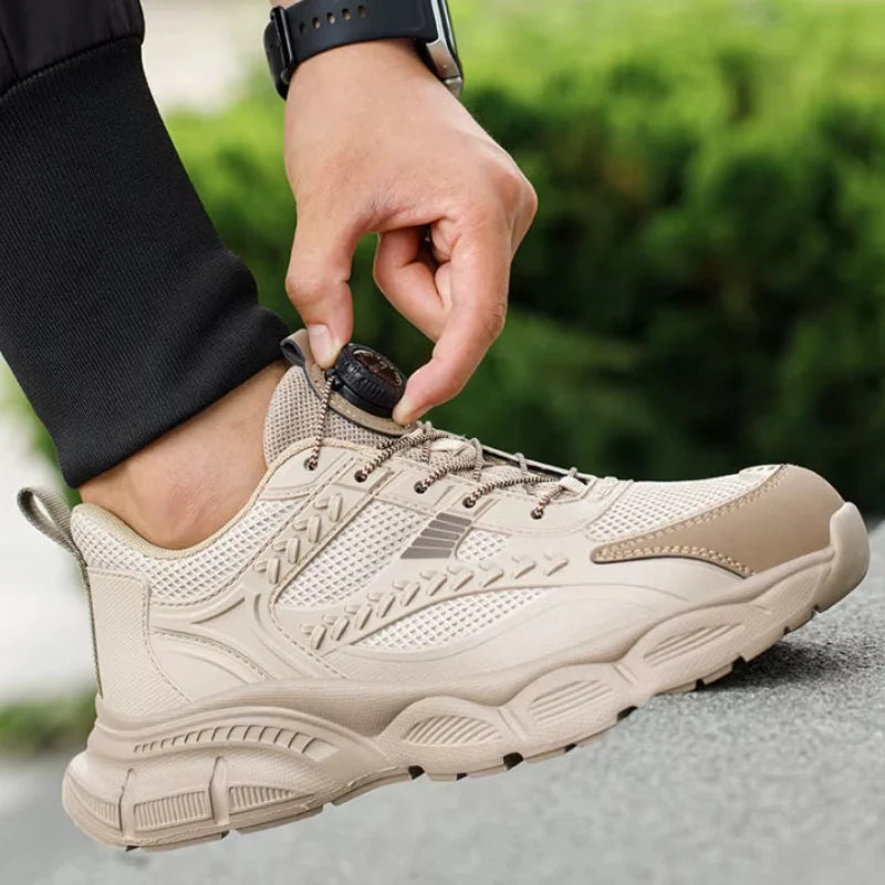 Chaussures de sécurité légères, aérées et respirantes, parfaites pour le travail, avec bout protecteur.