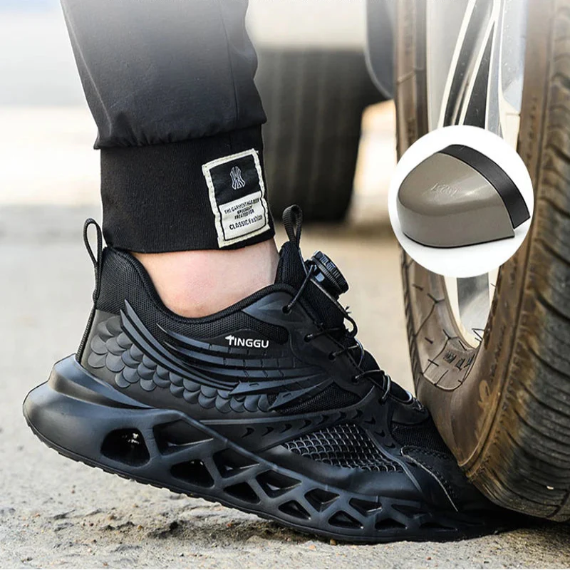 Baskets de sécurité professionnelles avec embout acier, semelle anti-perforation et propriétés antidérapantes pour une protection maximale.
