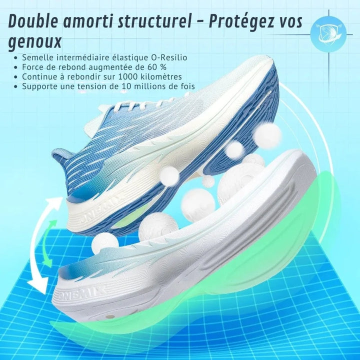Chaussures athlétiques homme, légères et antidérapantes pour la course. Excellent amorti et respirabilité.
