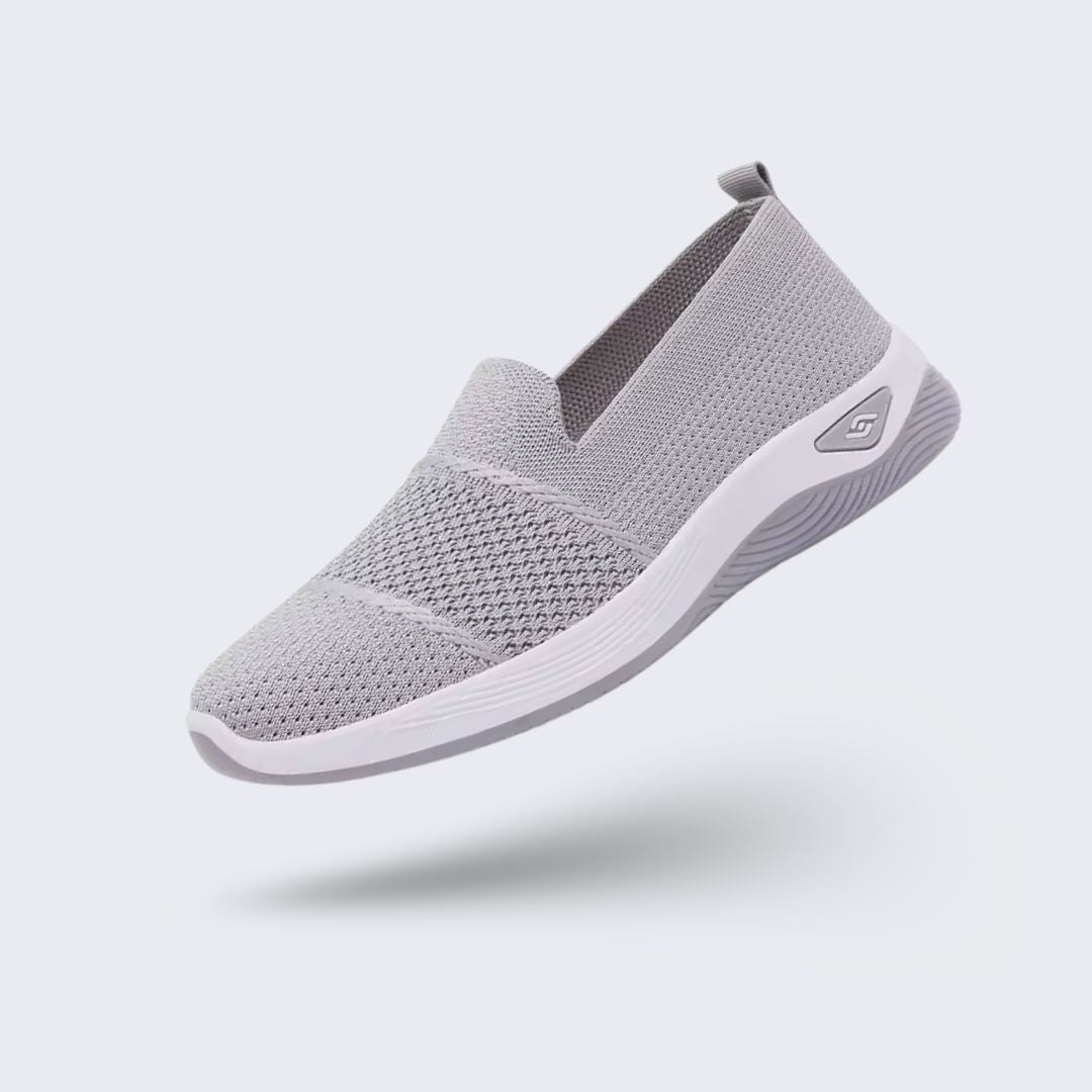 "Baskets femme confort orthopédique, design élégant, couleurs variées, pour marches prolongées."