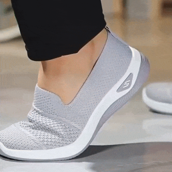 "Baskets femme confort orthopédique, design élégant, couleurs variées, pour marches prolongées."