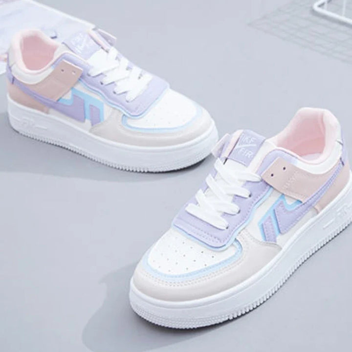 Chaussures femme décontractées et respirantes, style mode collège, idéales pour le printemps et l'été.