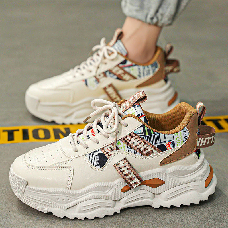 Baskets homme tendance à semelle épaisse, combinant look sportif et confort supérieur pour la ville.