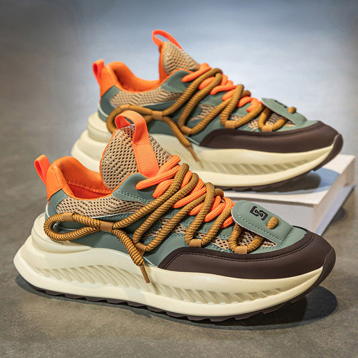 Chaussures de ville masculines, semelles épaisses pour un confort quotidien et un look moderne.