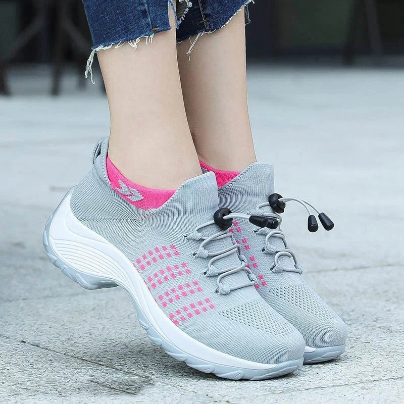 Chaussures de marche respirantes pour femmes, soutien orthopédique, soulagement de la douleur.