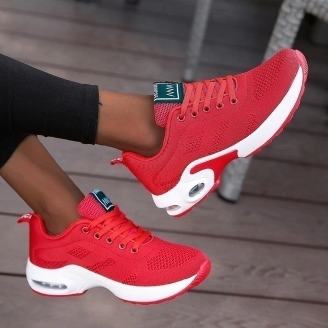 Chaussures sport femme avec amorti, orthopédiques et respirantes. Parfaites pour pieds actifs.