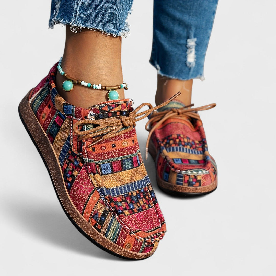 Baskets orthopédiques légères pour femme, design coloré, confort optimal. Idéales pour la marche printemps/été.