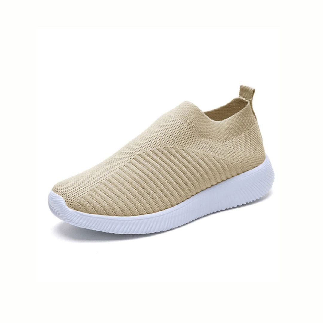 "Baskets orthopédiques pour femmes beige, design moderne, confort durable, parfaites pour usage quotidien"