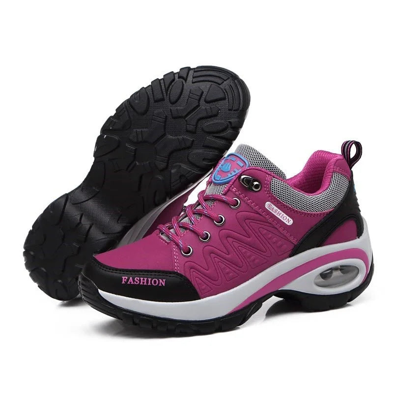 Chaussures de sport femme à plateforme, respirantes, pour la randonnée et les pieds sensibles, semelle souple, design mode.