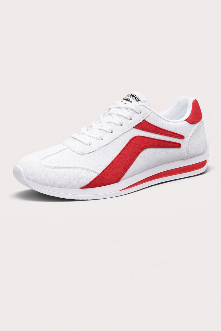 Chaussures baskets hommes style rétro-urbain. Modèle sportif léger et confortable pour la marche quotidienne.