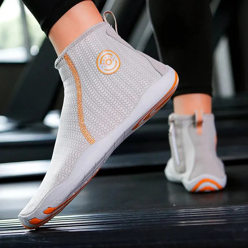 Baskets pieds nus confortables, néoprène respirant unisexe, avec zip, pour sport et loisirs.