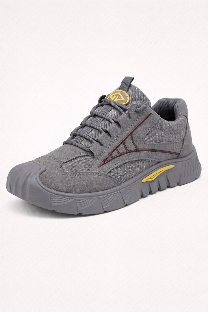 Chaussures sportswear kaki pour hommes, semelle gaufrée, confort optimal, parfaites au quotidien.