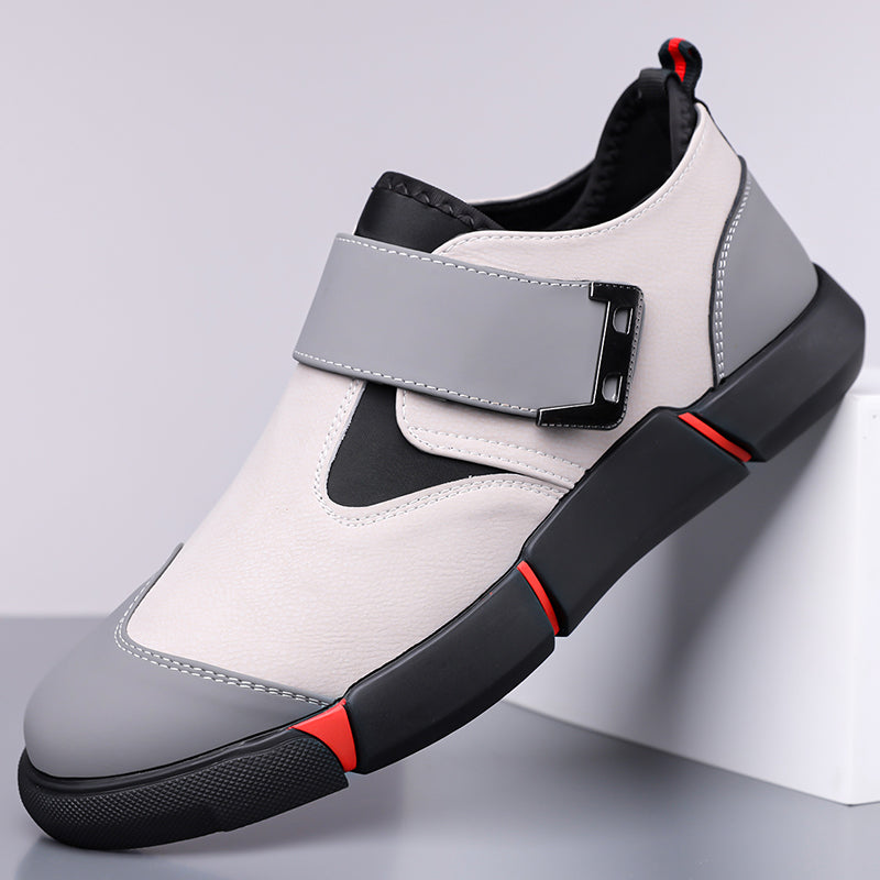 Baskets urbaines hommes avec semelle adhérente, fermeture réglable pour confort et style sportif au quotidien.