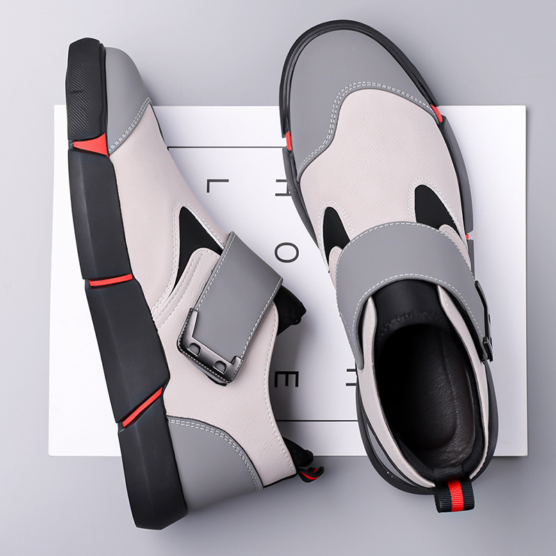 Sneakers polyvalentes pour hommes, combinant style sportif, confort réglable et durabilité pour la ville.