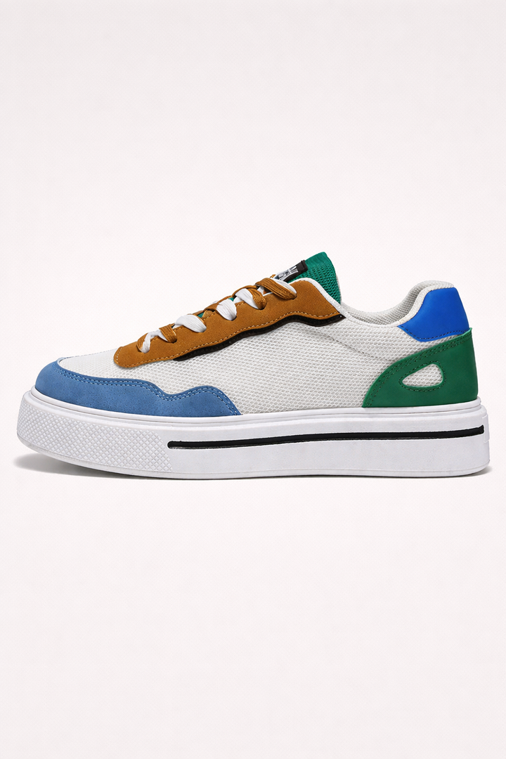 Baskets urbaines multicolores pour hommes, design tendance et confort quotidien, parfaites pour la mode masculine décontractée.