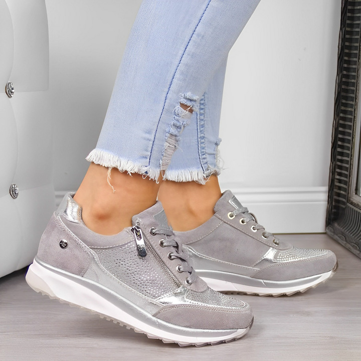 Baskets zippées femmes avec confort orthopédique, idéales pour le quotidien et la mode décontractée.