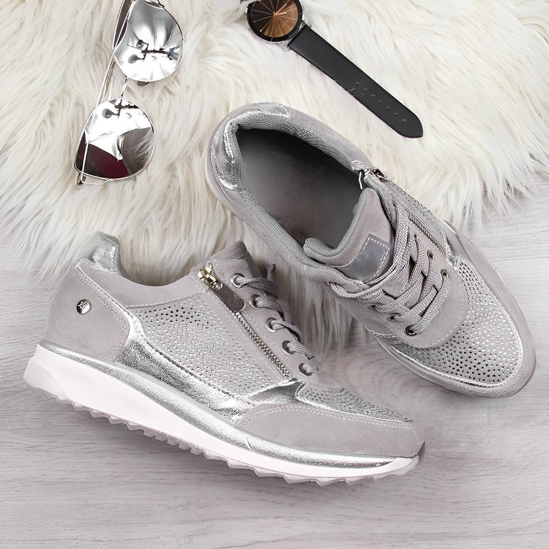 Baskets zippées orthopédiques pour femmes, offrant un excellent amorti et un style moderne.