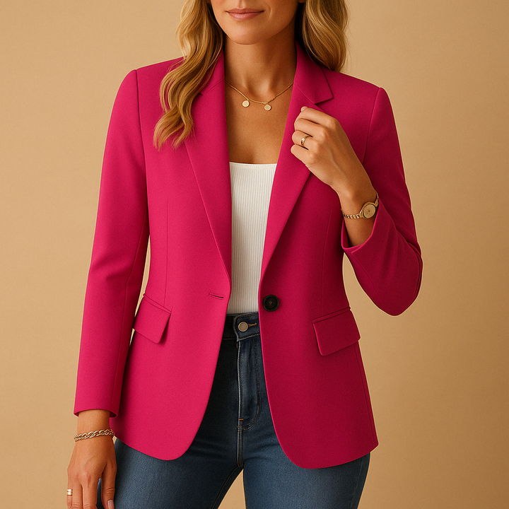 Veste blazer femme coupe cintrée, idéal pour un look de bureau ou décontracté. Confort optimal assuré.