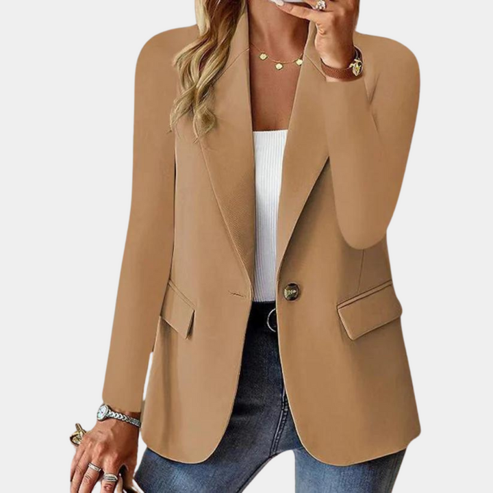 Blazer femme coupe ajustée, élégant et confortable.  Parfait pour le bureau ou les sorties.