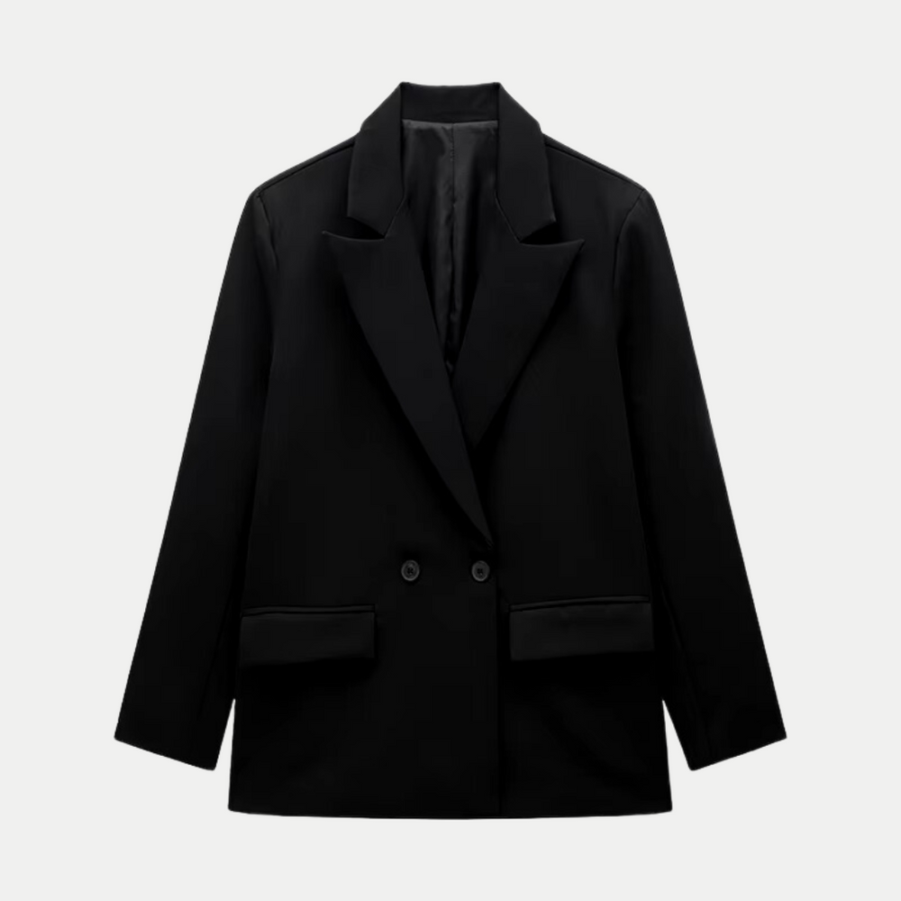 Veste femme jaune croisée, double boutonnage, polyvalente pour un look moderne et mode féminine.