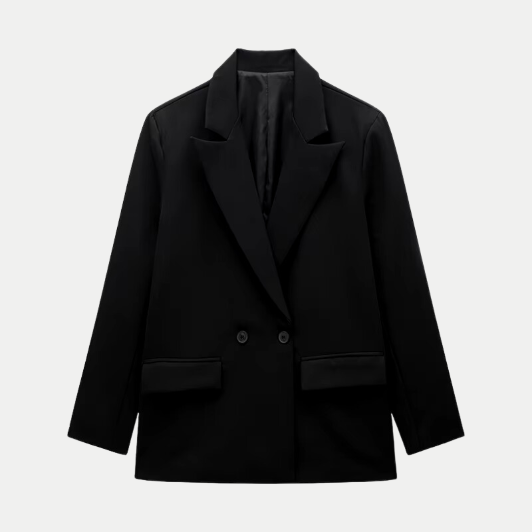 Veste femme jaune croisée, double boutonnage, polyvalente pour un look moderne et mode féminine.