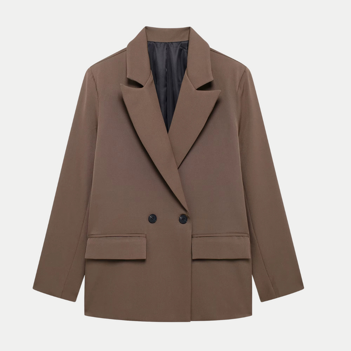 Veste femme croisée structurée, versatile, parfaite pour le bureau ou des sorties décontractées.