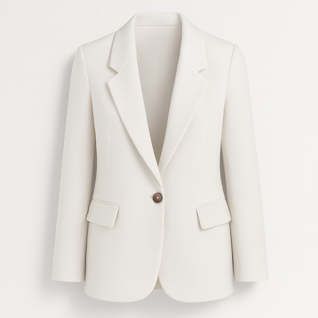 Blazer femme décontracté rose poudré, élégance moderne pour bureau chic ou tenue polyvalente automne.