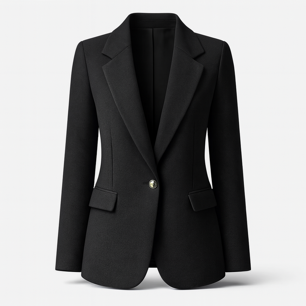 Blazer femme blanc cassé, décontracté et chic, idéal pour bureau et vêtements polyvalents.