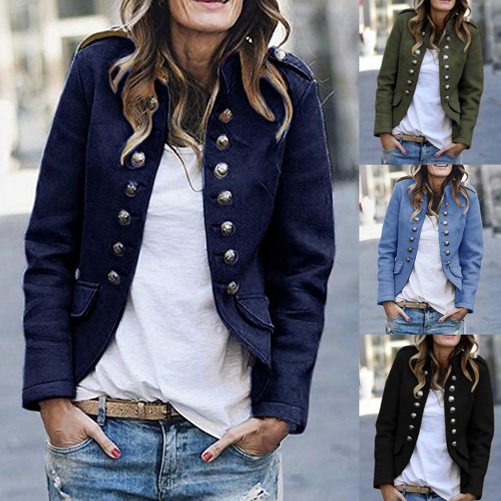 Blazer femme élégant à col montant, style sophistiqué pour bureau ou ville.