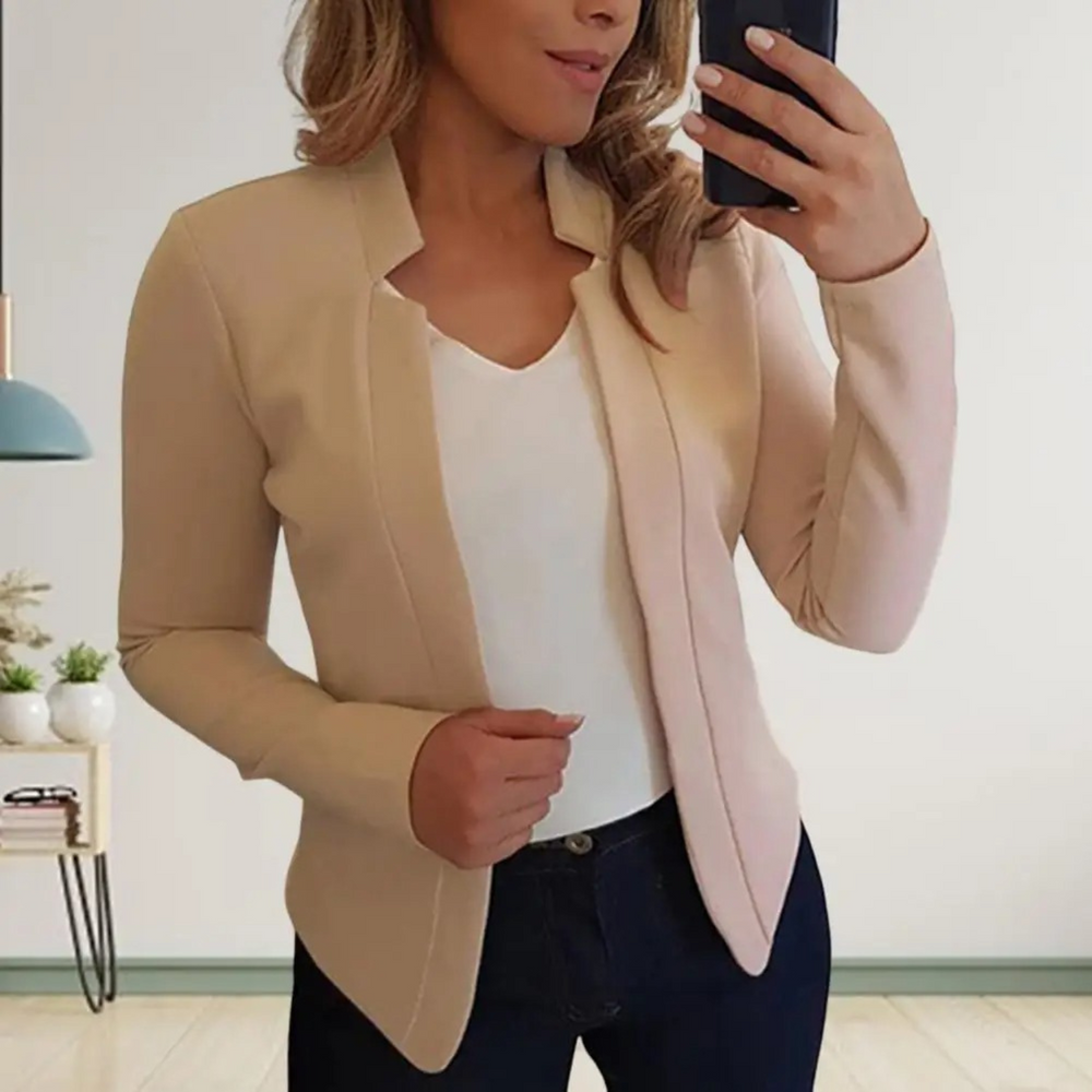 Veste blazer femme casual chic, parfaite pour le travail et une garde-robe élégante et moderne.
