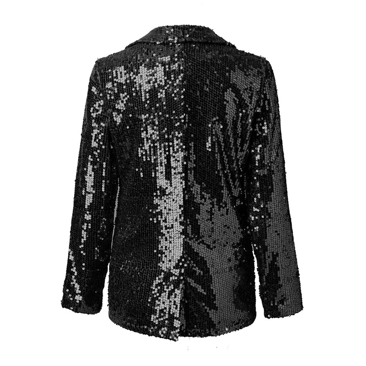 Élégant blazer femme à paillettes, tenue de soirée festive et glamour assurée. Un must-have chic.