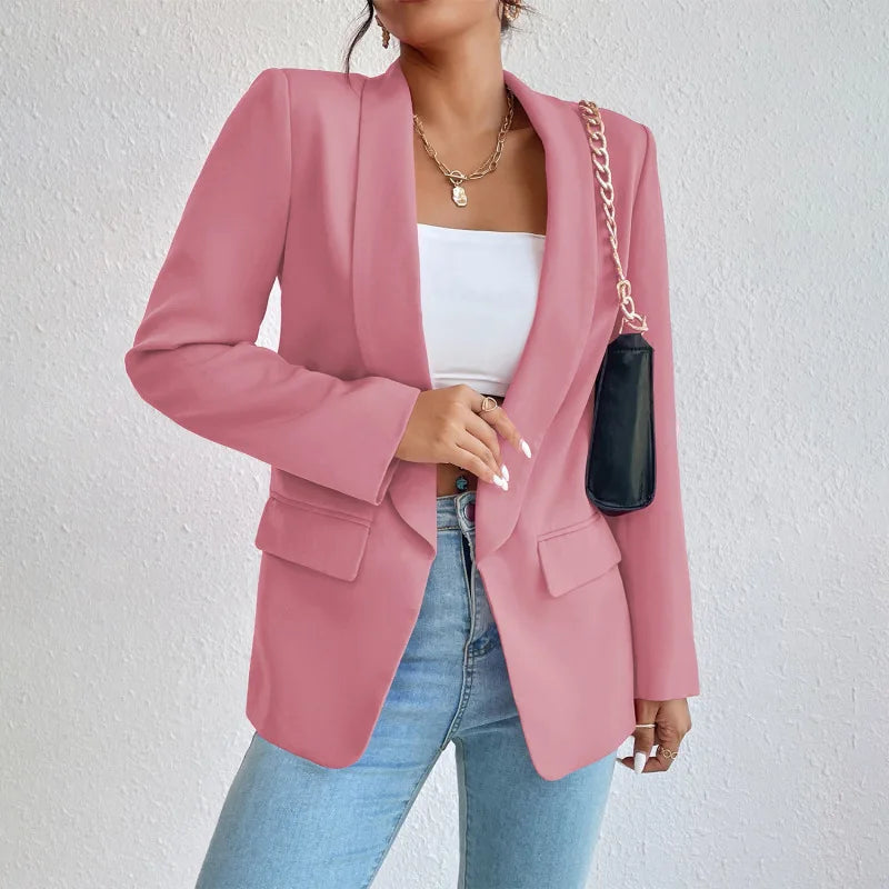 Blazer Fiona, femme, élégant, coupe raffinée, lignes épurées, polyvalent, confortable, bureau, événement formel.