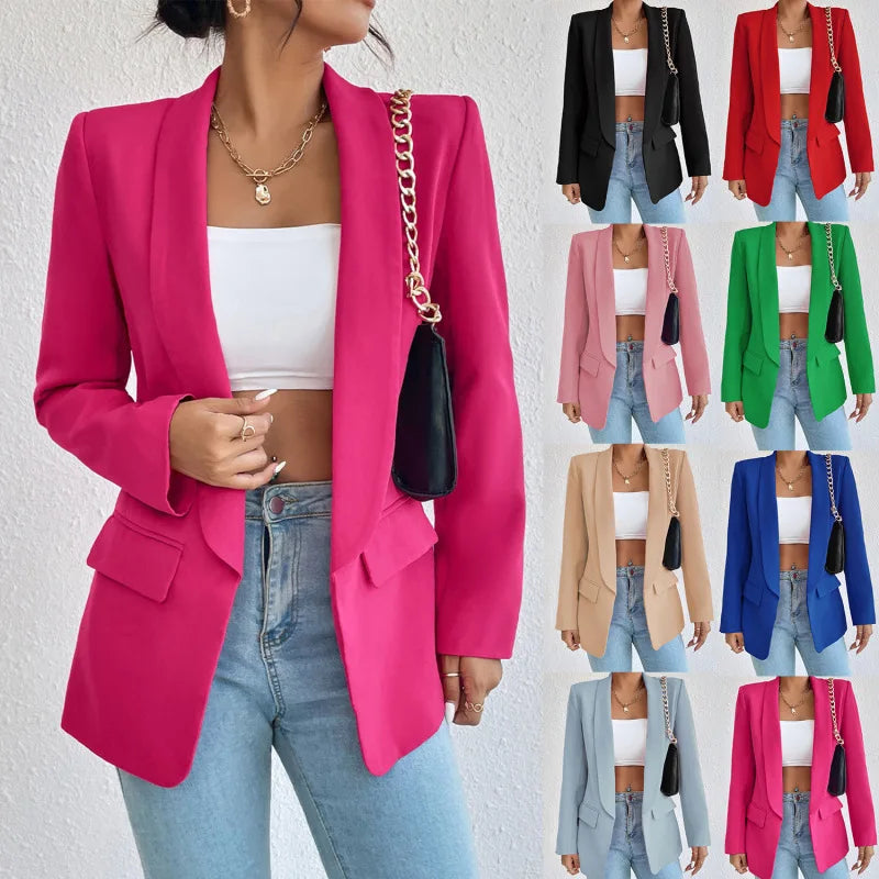 Blazer Fiona, femme, élégant, coupe raffinée, lignes épurées, polyvalent, confortable, bureau, événement formel.