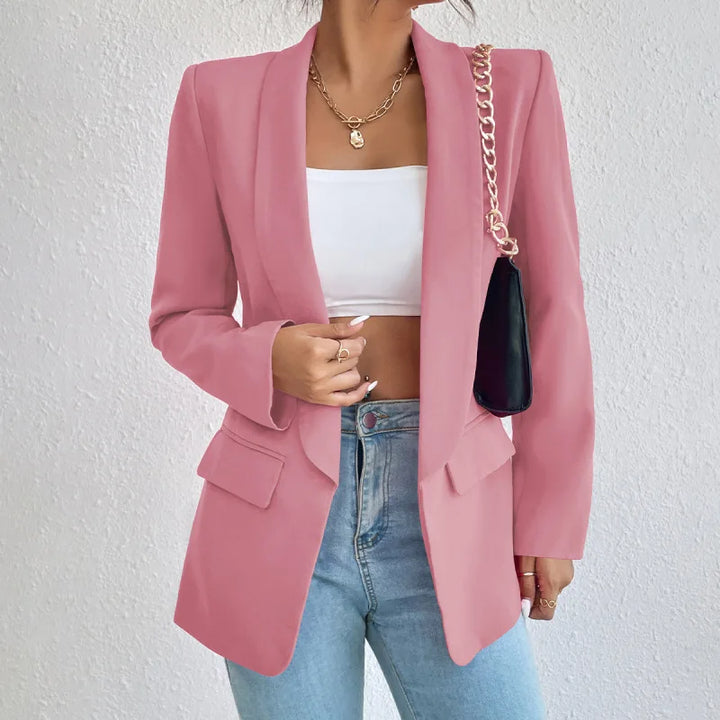 Blazer Fiona, femme, élégant, coupe raffinée, lignes épurées, polyvalent, confortable, bureau, événement formel.