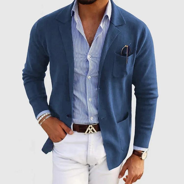 "Blazer homme classique raffiné manches longues vue face"