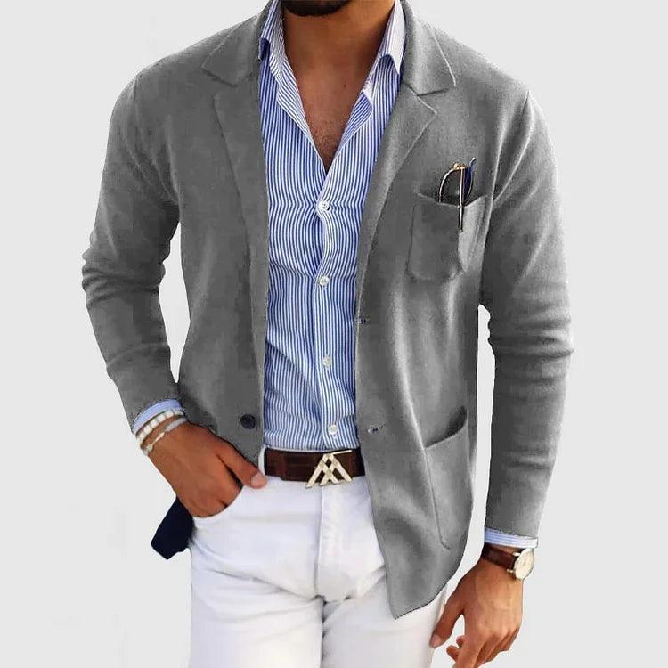 "Blazer homme classique raffiné manches longues vue face"