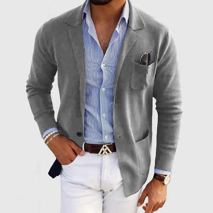 "Blazer homme classique raffiné manches longues vue face"