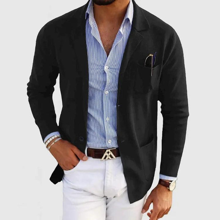 "Blazer homme classique raffiné manches longues vue face"