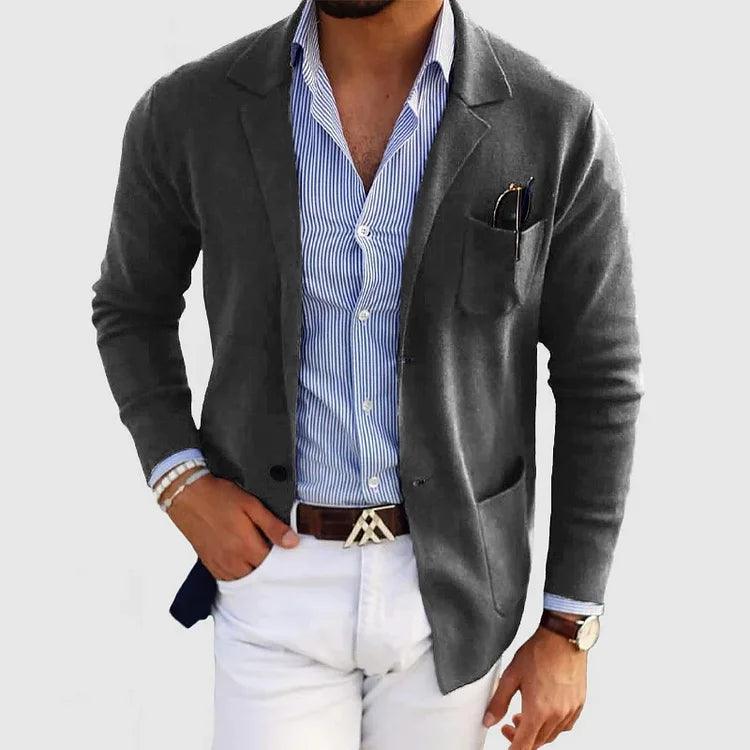 "Blazer homme classique raffiné manches longues vue face"