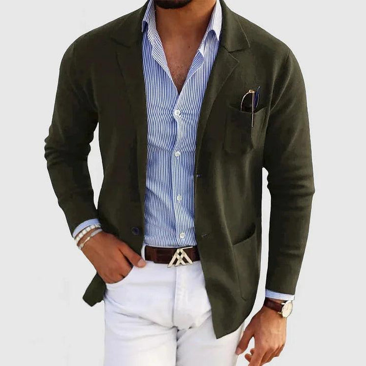 "Blazer homme classique raffiné manches longues vue face"