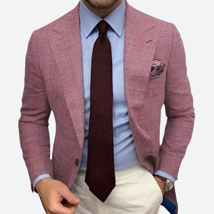 Blazer homme coupe ajustée, élégant et moderne.  Parfait pour occasions formelles et décontractées.