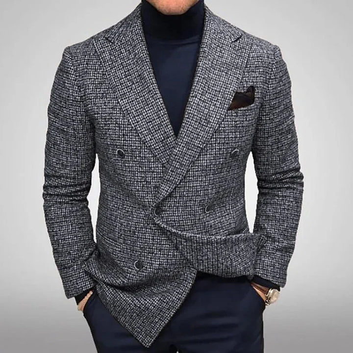 Blazer homme gris, coupe élégante et décontractée, polyvalent, idéal bureau ou soirée.