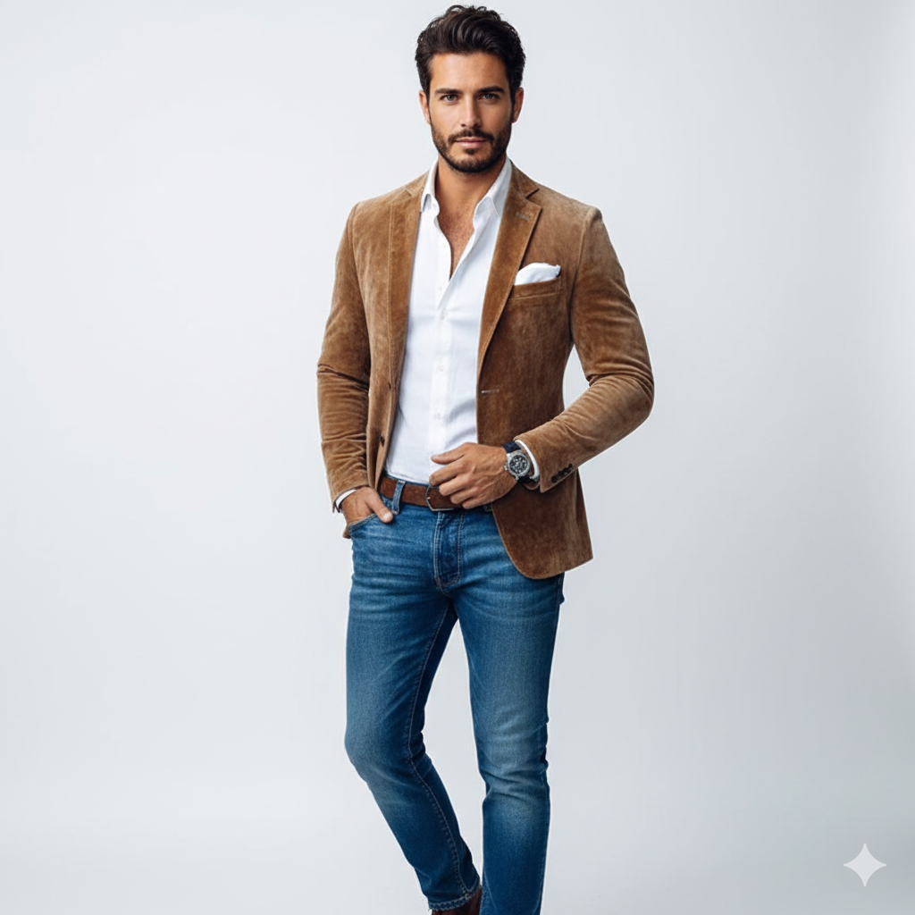 Veste blazer homme casual-chic slim fit, parfaite pour un style élégant et moderne au bureau ou en soirée.